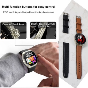 Ban nhạc da không dây Charing Smartwatch chính xác ECG nhịp tim máu Oxy nhiệt kế theo dõi sức khỏe đồng hồ thông minh - Product Image 4