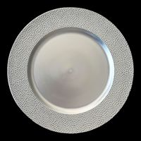 100 assiettes de présentation en métal argenté, noir et or, en plastique, de 13 pouces, en vrac, pour mariage