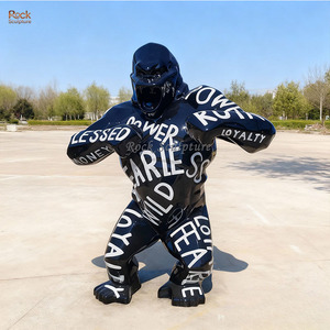 Décoration de jardin extérieur Statue d'<span class=keywords><strong>animal</strong></span> en résine grande statue de gorille en fibre de verre personnalisée <span class=keywords><strong>Sculpture</strong></span> en diamant - Product Image 4