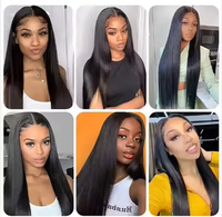 Perruque 360 Full Lace en Cheveux Humains, Perruques Brésiliennes en Cheveux Humains Vierges, Perruques Lace Front Pas Chères, Perruques Frontales HD Transparentes pour Femmes Noires