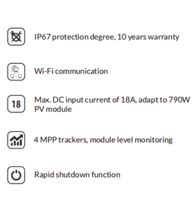 Micro-onduleur SUN-M220/225G4-EU-Q0 2200W 2250W Monophasé 220V/230V 50-60Hz 4 MPPT avec Plateforme de Surveillance Intelligente - Product Image 5