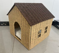 Maison pour chat en rotin tressé à la main, pliable, en jonc de mer, avec tapis de couchage pour salon et chambre à coucher