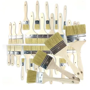 Chip Paint Brush 4 Piece Pack Wood Stain Natural White Bristle Brush Chip Paint Brush For Painting