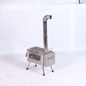Portable Stainless Steel Wood Burning <b>Stove</b> With Side Viewing Window For Outdoor Camping - Product Image 3