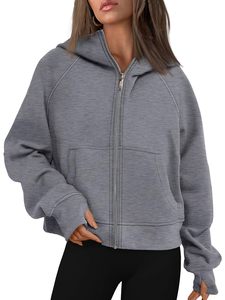 Terry 100% Cotton Sweatshirt Zip up Hoodies Fleece <b>Jackets</b> Oversized Sweatshirts Fall Fashion Outfits 2025 Sweaters Winter - Product Image 4