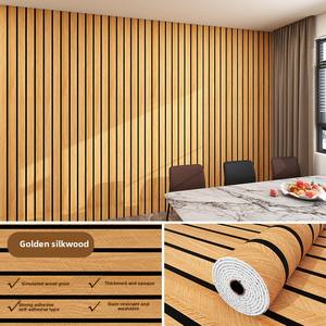 Papel Tapiz de PVC con Diseño de Listones de Madera Tradicional Sunsbuild para Hoteles y Salones, Fácil de Despegar y Pegar, Impermeable - Product Image 6