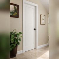 Porte intérieure moderne en pin, style panneau unique, finition Shaker, apprêt blanc, écologique, pour décoration de bâtiment, installation facile