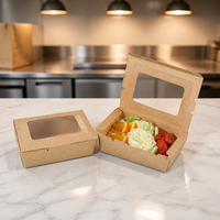 Boîtes à emporter en papier kraft pour la restauration rapide, emballages alimentaires pour pique-nique, prix de gros