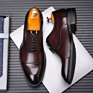 New men's shoes - <b>top</b>-grain cowhide three-piece connection men's British business casual leather shoes - formal pointed-toe - Product Image 4