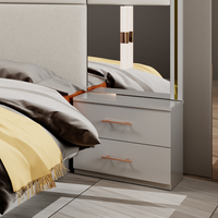 Ensemble complet de meubles de chambre à coucher turcs, lit double moderne avec cadre en bois, chambre d'adulte, ensemble de chambre à coucher de luxe en bois, taille king size