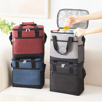 Sac isotherme avec poche avant, sac à lunch thermique imperméable en Oxford pour le travail et les pique-niques