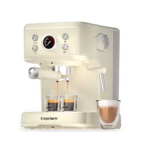 Empstorm 2024 keranjang filter dapat dilepas mesin kopi kapsul espresso semi otomatis pembuat Cappuccino dengan jendela air terlihat