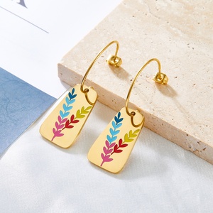 Pendientes de Lujo para Mujer, Diseño Bali en Oro, Pendientes Colgantes de Acero Inoxidable, Juego de Pendientes de Moda - Product Image 4