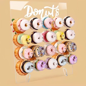 Soporte de exhibición de pared de donas de acrílico transparente personalizado, ecológico y portátil para decoración de tienda de bodas o restaurante, venta al por mayor - Product Image 2