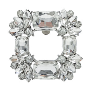 Fourniture de chaussures et bottes à talons hauts pour dames Boucles de chaussures amovibles décoratives Clips de chaussures en verre cristal carré pour pantoufles - Product Image 5