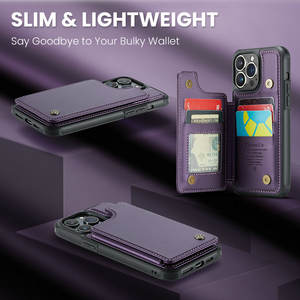 CaseMe para <span class=keywords><strong>Samsung</strong></span> Galaxy S24 S23 S22 S21 FE funda RFID protección cartera tarjetas de cuero para iPhone 16 15 14 13 12 11 - Product Image 3