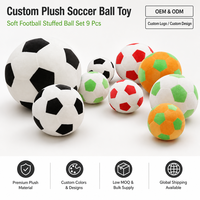 Ensemble de coussins en peluche en forme de ballon de football, neuf tailles, quatre couleurs, motif pentagone, coussin rembourré, OEM ODM, vente en gros personnalisée
