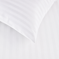Ensemble de draps blancs en satin rayé en polyester, 4 pièces, pour hôtel, fabrication directe, taille personnalisée