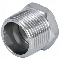 Conector Macho NPT de 3/8'' con Cabeza Hexagonal Forjada Segura y Tuerca de Bloqueo, Roscado de Acero Inoxidable, Ajuste Sanitario Igual, OEM Personalizable