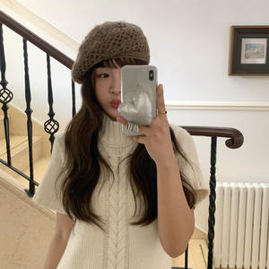 Nouveau Béret en Coton Rayé Fait Main pour <span class=keywords><strong>Femme</strong></span> 2025 – Collection Printemps-Été, Style Décontracté Plage et Artiste - Product Image 2