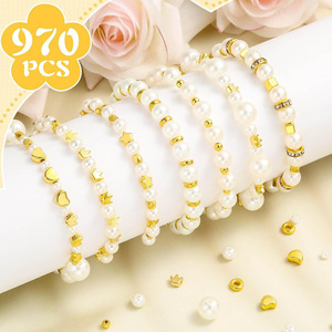 Juego de 24 Compartimentos de Perlas de Imitación de 6mm, Perlas Espaciadoras para Manualidades, Accesorios para Hacer Joyería, Perlas Redondas para Pulseras y Pendientes - Product Image 2