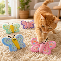 Jouet en peluche pour chaton Famipet, nouveau design papillon coloré, doux et froissé, avec herbe à chat