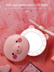 Mini ventilateur de maquillage extérieur portable et de poche, créatif, mignon, avec lumière LED, charge USB, ventilateur personnel à double lame - Product Image 6