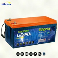 Batterie Lithium LiFePO4 36V 200AH à décharge profonde, Grade A, pour voiturette de golf, avec BMS intelligent RS485, borne M8, 6000+ cycles, CE RoHS IP67, OEM ODM