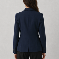 Blazer de bureau bleu marine pour femme, veste de costume cintrée à un bouton, fournisseur OEM personnalisé