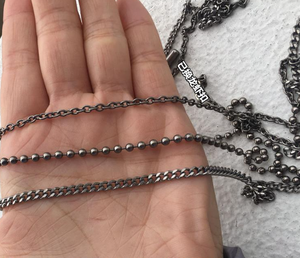 Bijoux à chaîne classique, bracelet à chaîne à billes en titane pur, bracelet ou chevillère à chaîne à maillons imperméable - Product Image 6