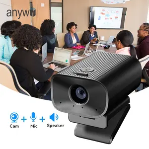 Anywii camara वेब कैम वीडियो सम्मेलन वेब कैमरा सम्मेलन कैमरा 1080p यूएसबी स्पीकर और माइक्रोफोन के साथ वेब कैमरा