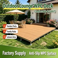 Terrasse extérieure en WPC à hauteur réglable sur mesure pour toit, balcon, jardin, patio, entrepôt, sous-sol, moderne et emboîtable