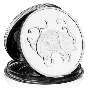 Les quatre créatures mythiques de l'Antiquité : Pièce de collection tortue noire plaquée or et argent, pièce souvenir Tai Chi - Product Image 4
