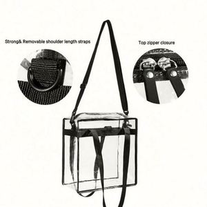 Elegante Bolsa de Maquillaje Transparente para Mujer, Bolsa de Aseo de PVC Transparente con Cierre y Logotipo Personalizado - Product Image 5