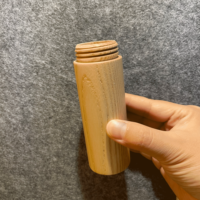 Grosir botol tanpa udara tutup bambu badan bambu kustom 15ml 30ml pengganti dapat diisi ulang Pcr PP botol pompa kedap udara bagian dalam