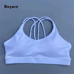 Boyarn nouveau Style dos croisé Yoga soutien-gorge grande taille amovible poitrine coussin Sexy dos sport gilet Fitness course Gym - Product Image 4