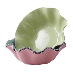 Lotus Leaf Fruit Plate Plastic Stackable Multi Color Serving Bowl For Home Snacks And Candies - Product Image 1