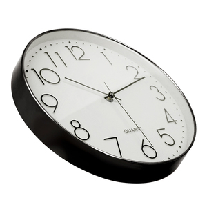 12 Inch Round Modern Simple Design Non-ticking Quartz Plastic <b>Clock</b> <b>Wall</b> with Custom Face - Product Image 1