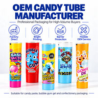 Tubes d'emballage en aluminium et plastique pour chewing-gum, qualité alimentaire, haute barrière, avec bouchon à vis, impression UV personnalisée pour bonbons et gels