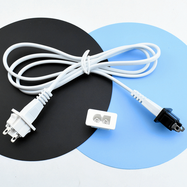 IEC C8 Figure 8 Power Cord 2Pin White Socket for TV Monitor Speaker Audio Equipment Charging Cable