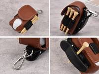 Porte-balles de golf magnétique en similicuir personnalisable au laser avec support pour tee, pochette de ceinture en cuir PU, cadeau de golf avec logo personnalisé