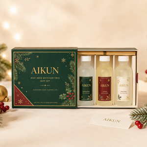 Aikun Brand Startup 100ml 150ml 200ml Mixed Glass Sticker Logo Reed <b>Diffuser</b> Set Custom Scent Long Lasting for Holiday Retail - Product Image 4