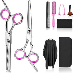 N5 6.0 Inch Hair Scissors <b>Stainless</b> <b>Steel</b> Thinning Shears Flat Shears Sharp Blade Medium Handle Pink <b>Ring</b> Hair Cutting Tools - Product Image 5
