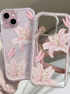 Custodia per cellulare con motivo floreale a farfalla per iPhone 17 16 15 Pro Max, 2 in 1, personalizzabile con stampa sui bordi, trasparente e antiurto - Product Image 4