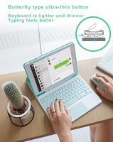 Keyboard nirkabel mini claier sans fil merah zerty tablette numerique pour adulte claier 10 inci dengan touchpad