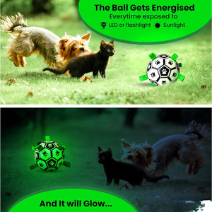 Luminoso calcio calcio cane palla con cinghie giocattolo interattivo per grandi prodotti a prova di masticazione impermeabile - Product Image 3