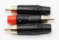 Conector de enchufe de audio y video RCA macho Lotus Jack electroforesis de chapado negro con cabeza chapada en oro