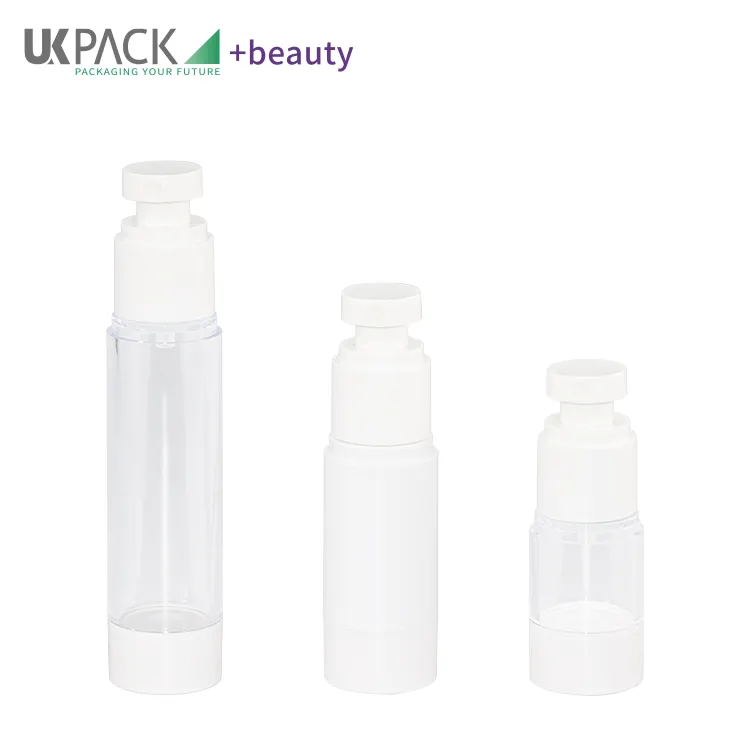 UKPACK 15ml 30ml 50mlプラスチックスプレーボトル透明ASエアレススプレーポンプボトル容器化粧品設定包装用