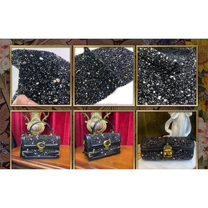 Tổng hợp Holographic 3D chất rắn Kim Cương Đính cườm đính vải bán buôn lấp lánh kim cương Crepe vải - Product Image 2