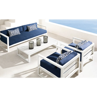 Haute qualité usine fin aluminium canapé meubles sectionnel extérieur ensemble chaise unique pivotant L U forme étanche Patio jardin